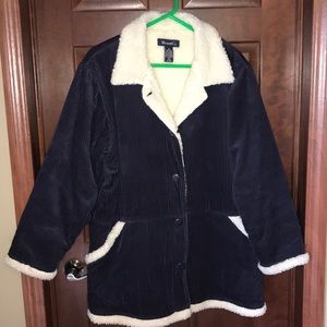 Denim & Co. Navy Blue corduroy barn jacket